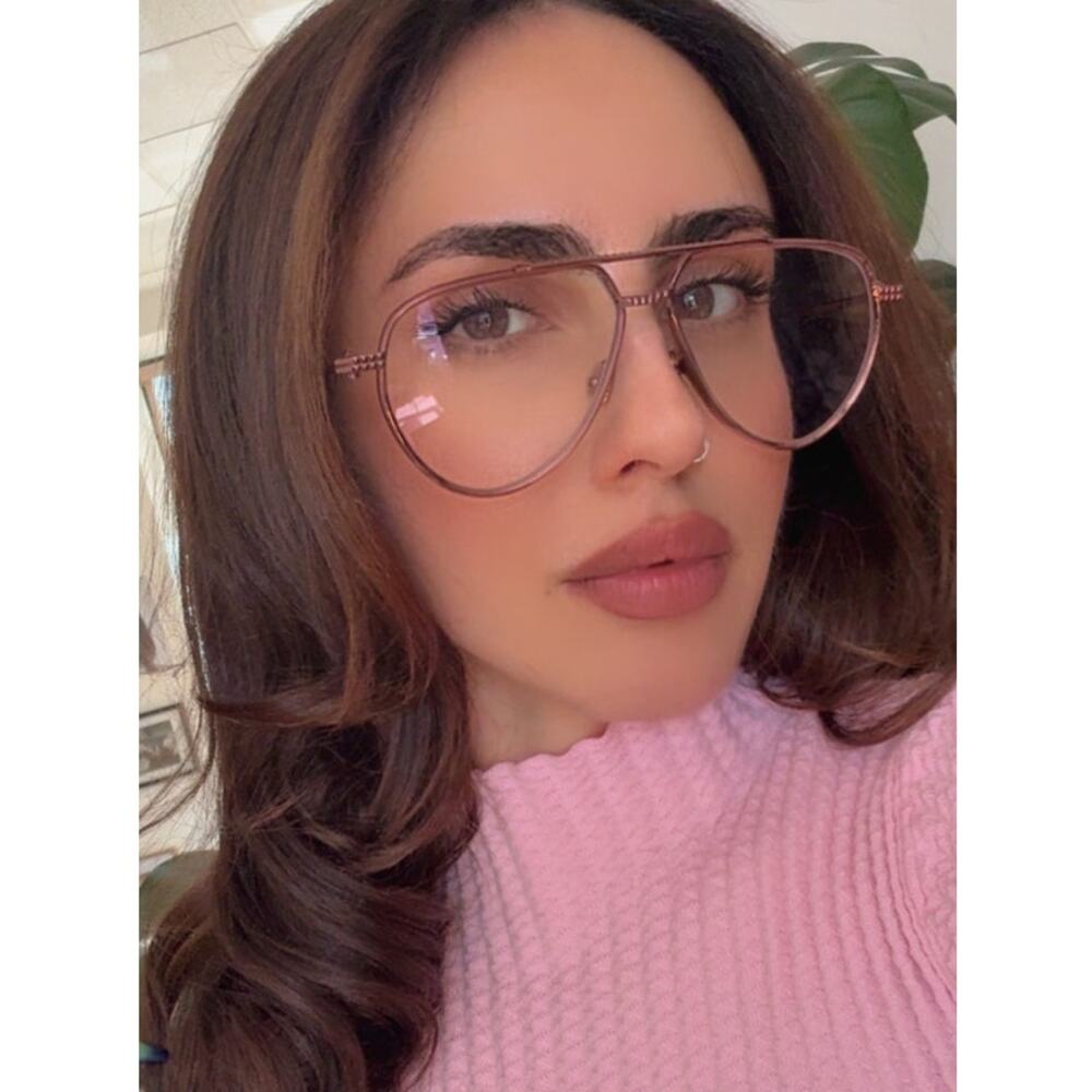 NEW Valentino VLX133-C Rose Gold Metal Pilot Aviator Frames